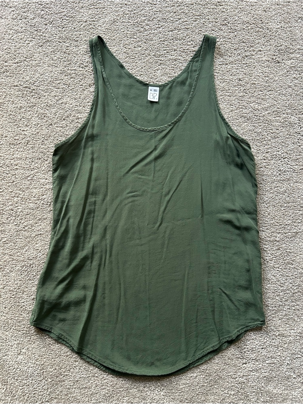 Vintage Brass Plum deep olive green drapey tank top